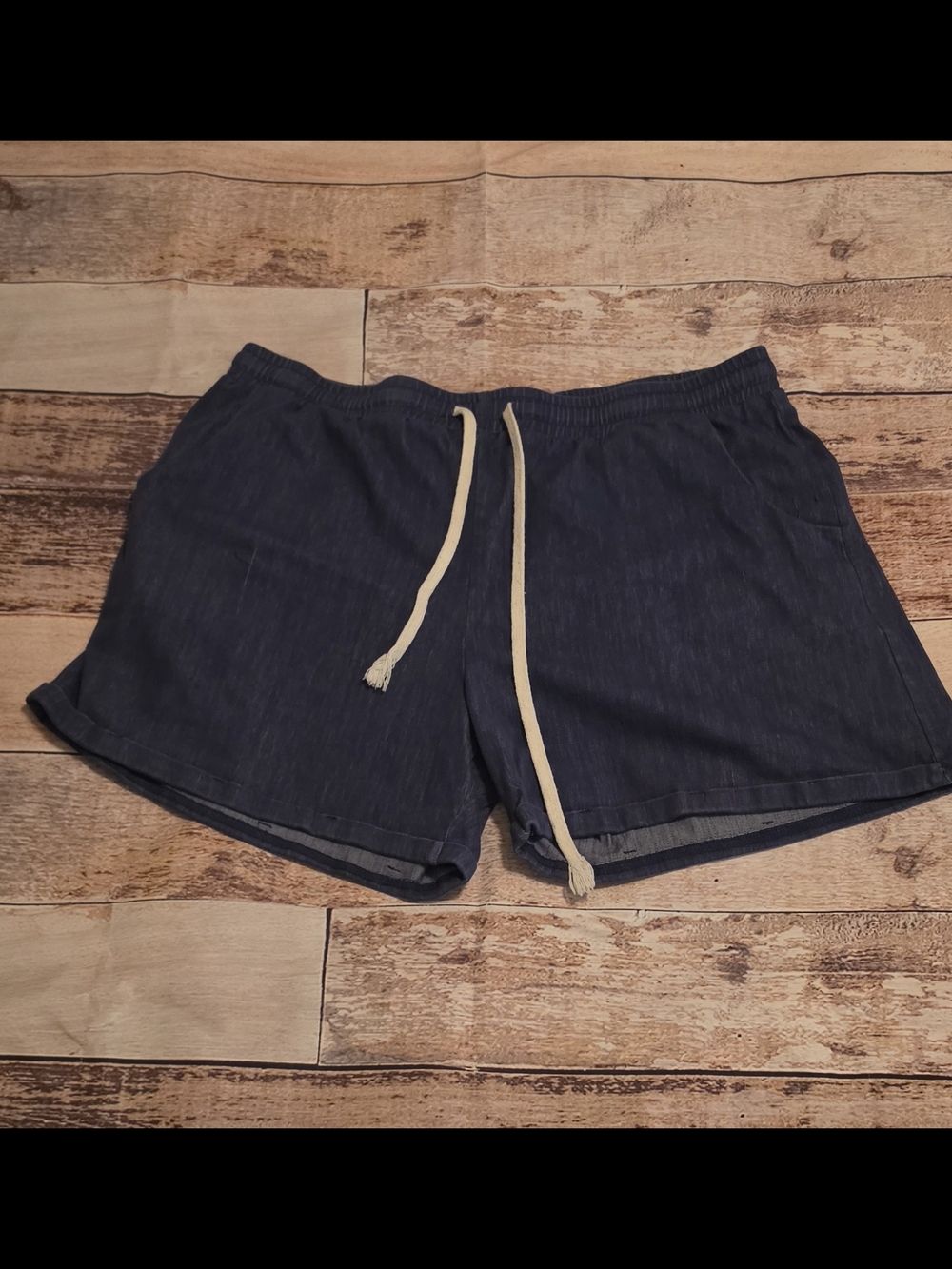 Casual Drawstring Lounge Shorts in Navy Blue